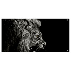 Angry Male Lion Roar Banner And Sign 8  X 4  by Wav3s