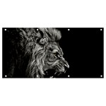 Angry Male Lion Roar Banner and Sign 8  x 4  Front