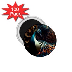 Peacock Bird Feathers Plumage Colorful Texture Abstract 1 75  Magnets (100 Pack)  by Wav3s