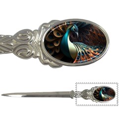 Peacock Bird Feathers Plumage Colorful Texture Abstract Letter Opener by Wav3s