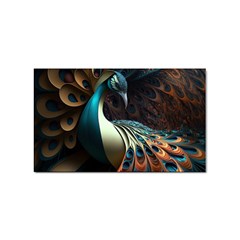 Peacock Bird Feathers Plumage Colorful Texture Abstract Sticker (rectangular) by Wav3s