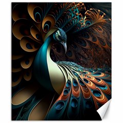 Peacock Bird Feathers Plumage Colorful Texture Abstract Canvas 20  X 24  by Wav3s