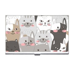 Cute Cats Seamless Pattern Business Card Holder by Wav3s