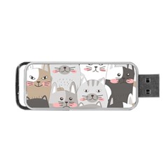 Cute Cats Seamless Pattern Portable Usb Flash (one Side) by Wav3s