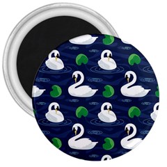 Swan-pattern-elegant-design 3  Magnets by Wav3s