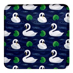 Swan-pattern-elegant-design Square Glass Fridge Magnet (4 Pack) by Wav3s