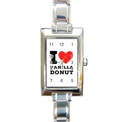 I Love Vanilla Donut Rectangle Italian Charm Watch by ilovewhateva