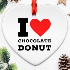 I Love Chocolate Donut Ornament (heart) by ilovewhateva