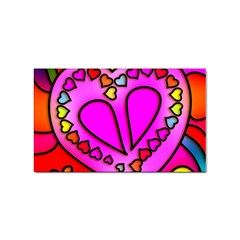 Stained Glass Love Heart Sticker (rectangular) by Vaneshart