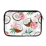 Seamless Pattern Coconut Piece Palm Leaves With Pink Hibiscus Apple MacBook Pro 17  Zipper Case Front