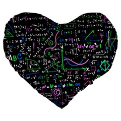 Math-linear-mathematics-education-circle-background Large 19  Premium Flano Heart Shape Cushions by Vaneshart