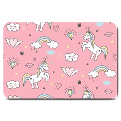 Cute-unicorn-seamless-pattern Large Doormat by Vaneshart