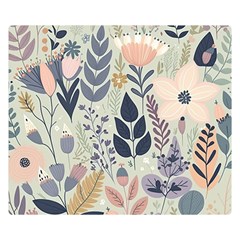 Flower Floral Pastel Two Sides Premium Plush Fleece Blanket (small) by Vaneshop