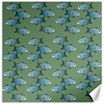 Fishes Pattern Background Theme Canvas 16  x 16  15.2 x15.41  Canvas - 1