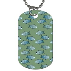 Fishes Pattern Background Theme Dog Tag (one Side) by Vaneshop