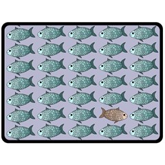 Fishes Pattern Background Theme Art Two Sides Fleece Blanket (large) by Vaneshop