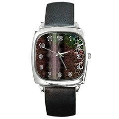 Leopard Animal Shawl Honeycomb Square Metal Watch by Vaneshop