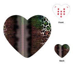 Leopard Animal Shawl Honeycomb Playing Cards Single Design (heart) by Vaneshop