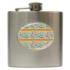 Flower Fabric Design Hip Flask (6 Oz) by Vaneshop