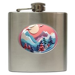 Paper Art Pastel Hip Flask (6 Oz) by Vaneshop