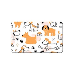 Seamless Pattern Of Cute Dog Puppy Cartoon Funny And Happy Magnet (name Card) by Wav3s