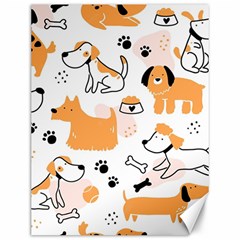 Seamless Pattern Of Cute Dog Puppy Cartoon Funny And Happy Canvas 12  X 16  by Wav3s