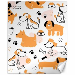 Seamless Pattern Of Cute Dog Puppy Cartoon Funny And Happy Canvas 16  X 20  by Wav3s