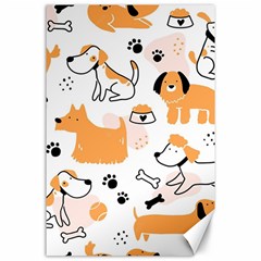 Seamless Pattern Of Cute Dog Puppy Cartoon Funny And Happy Canvas 24  X 36  by Wav3s