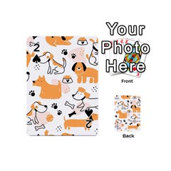 Seamless Pattern Of Cute Dog Puppy Cartoon Funny And Happy Playing Cards 54 Designs (mini) by Wav3s