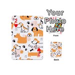 Seamless Pattern Of Cute Dog Puppy Cartoon Funny And Happy Playing Cards 54 Designs (Mini) Front - Heart2