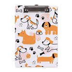 Seamless Pattern Of Cute Dog Puppy Cartoon Funny And Happy A5 Acrylic Clipboard Front