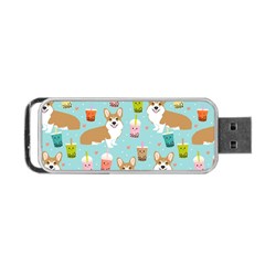 Welsh Corgi Boba Tea Bubble Cute Kawaii Dog Breed Portable Usb Flash (one Side) by Wav3s