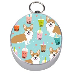 Welsh Corgi Boba Tea Bubble Cute Kawaii Dog Breed Silver Compasses by Wav3s