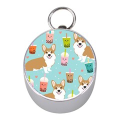 Welsh Corgi Boba Tea Bubble Cute Kawaii Dog Breed Mini Silver Compasses by Wav3s