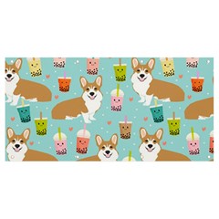 Welsh Corgi Boba Tea Bubble Cute Kawaii Dog Breed Banner And Sign 8  X 4  by Wav3s