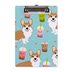 Welsh Corgi Boba Tea Bubble Cute Kawaii Dog Breed A5 Acrylic Clipboard by Wav3s