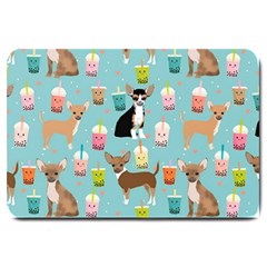 Chihuahua Bubble Kawaii Boba Tea Cute Dog Large Doormat by Wav3s