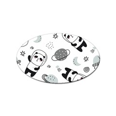 Panda Floating In Space And Star Sticker Oval (100 Pack) by Wav3s