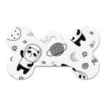 Panda Floating In Space And Star Dog Tag Bone (One Side) Front