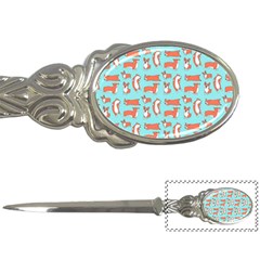 Corgis On Teal Letter Opener by Wav3s