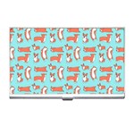 Corgis On Teal Business Card Holder Front