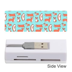 Corgis On Teal Memory Card Reader (stick) by Wav3s