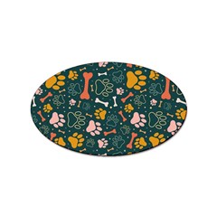 Dog Paw Colorful Fabrics Digitally Sticker Oval (100 Pack) by Wav3s