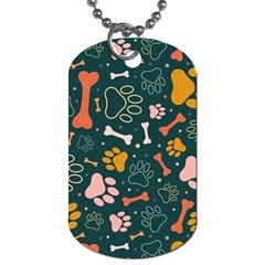 Dog Paw Colorful Fabrics Digitally Dog Tag (one Side) by Wav3s