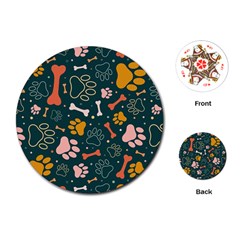 Dog Paw Colorful Fabrics Digitally Playing Cards Single Design (round) by Wav3s