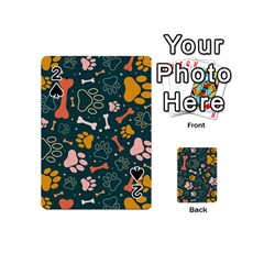 Dog Paw Colorful Fabrics Digitally Playing Cards 54 Designs (mini) by Wav3s