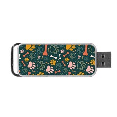 Dog Paw Colorful Fabrics Digitally Portable Usb Flash (one Side) by Wav3s