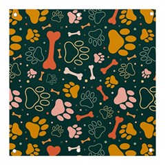 Dog Paw Colorful Fabrics Digitally Banner And Sign 3  X 3  by Wav3s