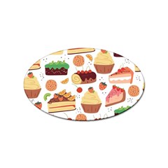 Seamless Pattern Hand Drawing Cartoon Dessert And Cake Sticker (oval) by Wav3s