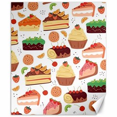 Seamless Pattern Hand Drawing Cartoon Dessert And Cake Canvas 8  X 10  by Wav3s